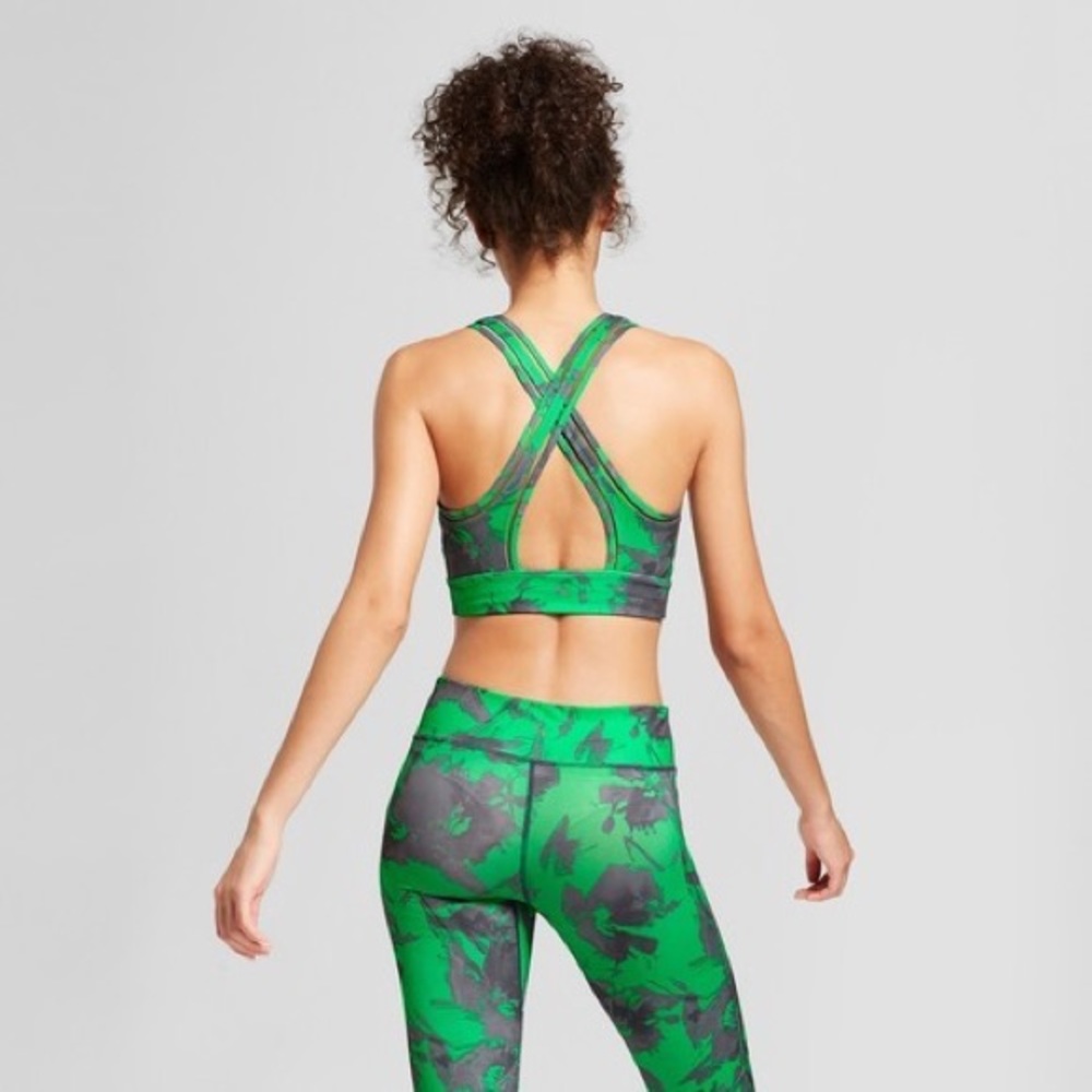 JoyLab V-neck Island Print Sports Bra - Picture 2 of 3